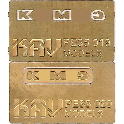 KAV PE35 021  фототравление  Набор буквы и табличка на решетку радиатора  (1:35) 2000000175829