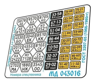 МД 043016  фототравление  Номера на трактора и прицепы  (1:43) 2000002171997