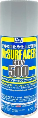 B-510  краска  грунтовка в баллончиках  Mr.Surfacer Spray Gray 500 170мл. 4973028734461