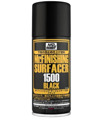 B-526  краска  грунтовка в баллончиках  Mr.FINISHING SURFACER 1500 BLACK 170мл 4973028420180