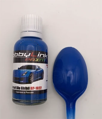 HP-1022  краска  лаковая HobbyLink 30мл.  Ferrari Blu Ghibli 2000002210887