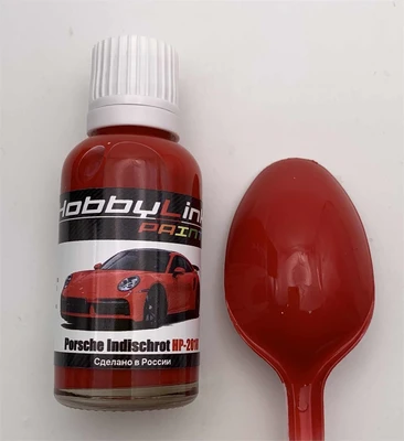 HP-2018  краска  лаковая HobbyLink 30мл.  Porsche Indischrot 2000002211686