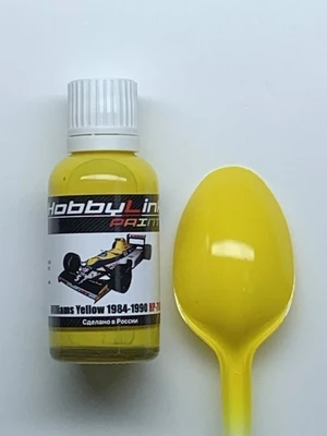 HP-7005  краска  лаковая HobbyLink 30мл.  Williams-F1 Yellow 1984-1990 2000002213079