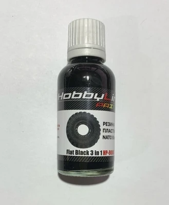 HP-9006  краска  лаковая HobbyLink 30мл.  Flat Black (Rubber) 2000002213895
