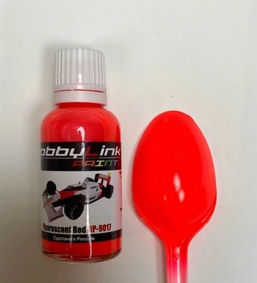 HP-9017  краска  лаковая HobbyLink 30мл.  Fluorescent Red 2000002214007