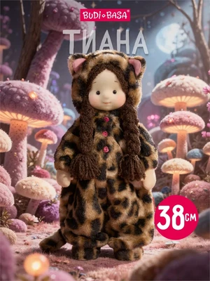 Мягкая текстильная кукла Тиана 38 см в кигуруми Леопард 796798090