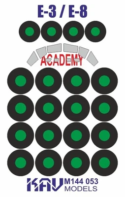 KAV M144 053  инструменты для работы с краской Маска на E-3G Sentry/AWAC (Academy/Minicraft) (1:144) 2000002200055