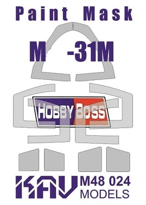 KAV M48 024  инструменты для работы с краской  Маска на остекление M&G-31М (HobbyBoss)  (1:48) 2000000174778