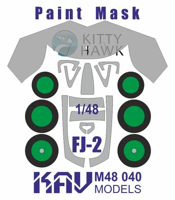 KAV M48 040  инструменты для работы с краской  Окрасочная маска на FJ-2 (Kitty hawk)  (1:48) 2000000194790