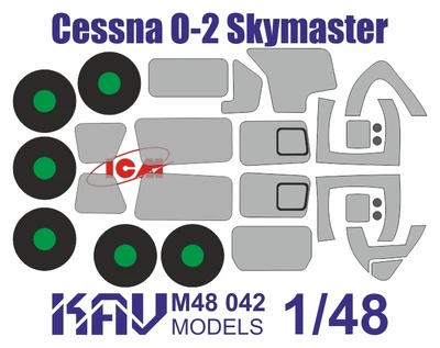 KAV M48 042  инструменты для работы с краской  Окрасочная маска Cessna O-2 Skymaster (ICM)  (1:48) 2000000174921