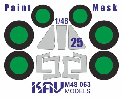 KAV M48 063  инструменты для работы с краской  Окрасочная маска на С-25 (Smer/Моделист)  (1:48) 2000000222332