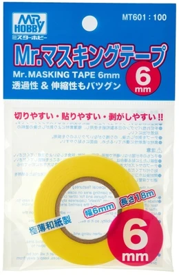 MT-601  инструменты для работы с краской  Маскировочная лента Mr.Masking Tape 6mm 4973028737868