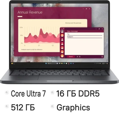 Ноутбук Dell Pro 14 PC14250, 14", IPS, Intel Core Ultra 7 255U 2ГГц, 12-ядерный, 16ГБ DDR5, 512ГБ SSD,  Intel Graphics, Linux,  серый [pro14-7653] 2143108