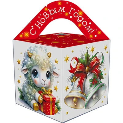 Новогодний подарок Колокольчики (картон) с анимацией 700г 033у