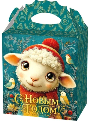 Новогодний подарок Ушастик (картон) с анимацией 1700г 041у