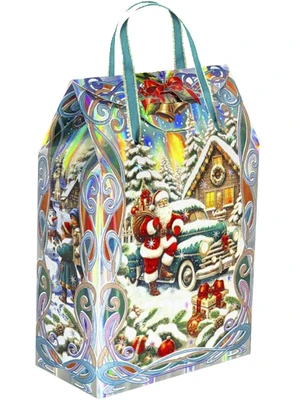 Новогодний подарок Сумочка Ретро-авто (картон премиум) 800г 382у
