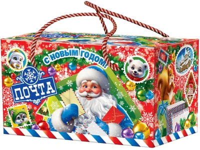 Новогодний подарок Весёлая посылка (плотный картон) 1000г 221у