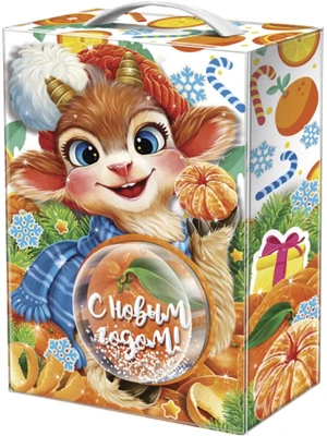 Новогодний подарок Мандаринка (плотный картон) 1400г 271у