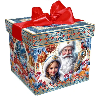 Новогодний подарок Кубик Зима (картон премиум) 600г 338у