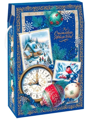 Новогодний подарок Древние часы (плотный картон) 2000г 194у