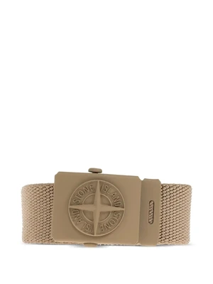 Плетеный ремень с логотипом Stone Island Junior, бежевый 47679043