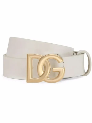 Лакированный ремень с логотипом DG Dolce & Gabbana Kids, белый 47679153