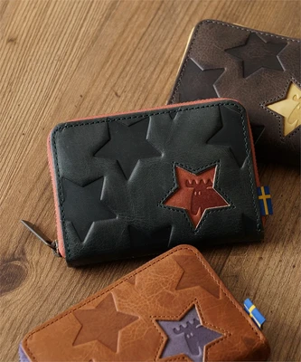 Кошелек-застежка-молния MOZ star★ серия, мини-кошелек, картхолдер, зеленый 48071630