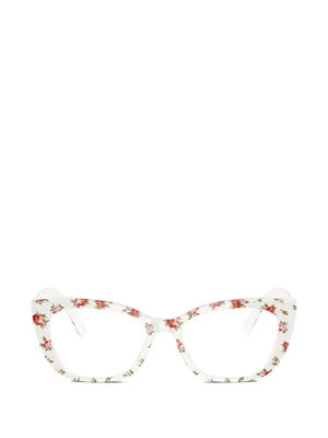Очки-«Кошачий глаз» с цветочным принтом Dolce & Gabbana Eyewear, белый 44812133