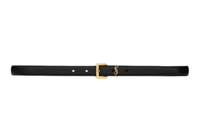 Saint Laurent Женский кожаный ремень, черный 4504755