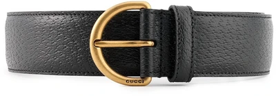 Ремень Gucci из фактурной кожи, черный 11429596