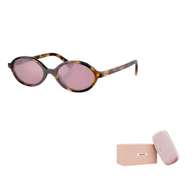 Солнцезащитные очки MIU MIU овальной формы в черепаховой оправе 27984059