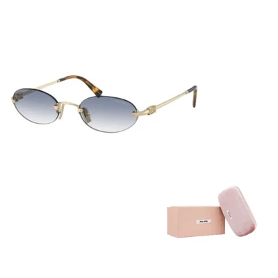 MIU MIU Солнцезащитные очки овальной формы Eyewear Oval Frame, Gold 27984048
