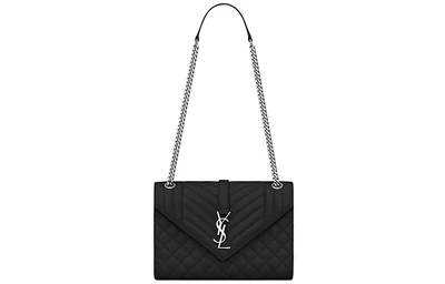 Средняя плечевая сумка-конверт Yves Saint Laurent для женщин черного цвета 26466806