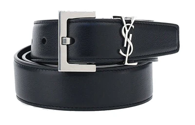 Ремень женский Saint Laurent Cassandre, черный 13987575