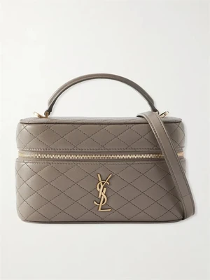 Сумка через плечо Gaby Vanity mini из стеганой кожи SAINT LAURENT, серый 47344411
