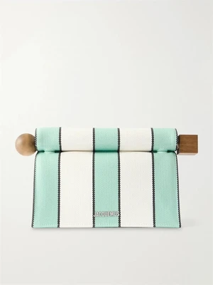 La Plage клатч из полосатого хлопка с кожаной отделкой JACQUEMUS, синий 47324428