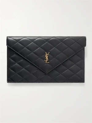 Клатч из кожи Matelassé SAINT LAURENT, черный 47323780