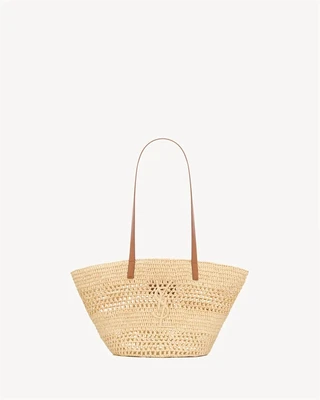 PANIER маленькая из рафии SAINT LAURENT, бежевый 47339836