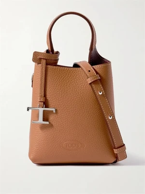 Сумка на плечо из микротекстурированной кожи TOD'S, коричневый 47345161