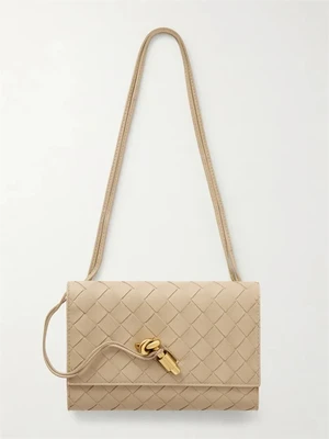 Кожаная сумка-клатч Andiamo intrecciato BOTTEGA VENETA, бежевый 47323662