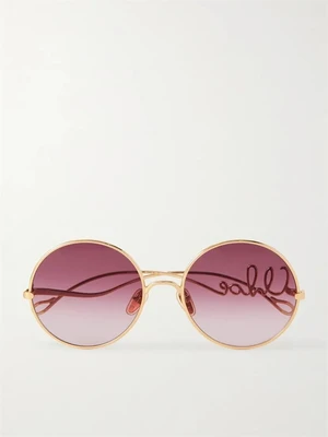 Культовые круглые солнцезащитные очки золотистого цвета Chloé Eyewear, золотой 47343467