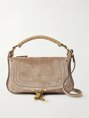 Сумка через плечо Marcie из замши CHLOÉ, бежевый 47345061