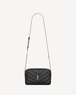 Камерная сумка LOULOU из стеганой ягнячьей кожи SAINT LAURENT, черный 47371766