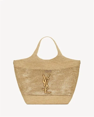 ICARE из рафии SAINT LAURENT, бежевый 47376194