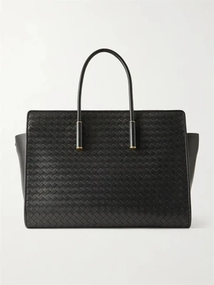 Кожаная сумка-тоут Barbara Intrecciato BOTTEGA VENETA, черный 47338268