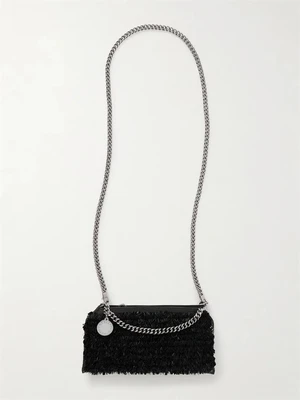 Фабричная сумка через плечо Falabella, украшенная пайетками STELLA MCCARTNEY, черный 47350480