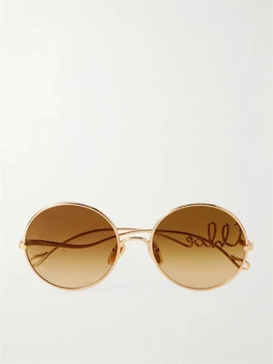 Культовые круглые солнцезащитные очки золотистого цвета Chloé Eyewear, золотой 47348568