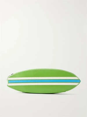Клатч "Surfboard" из полосатой кожи STAUD, зеленый 47323788
