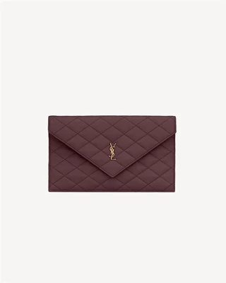 Клатч PARIS из ягнячьей кожи SAINT LAURENT, бордовый 47324333
