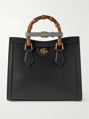 Маленькая сумка-тоут Diana из текстурированной кожи GUCCI, черный 47338916